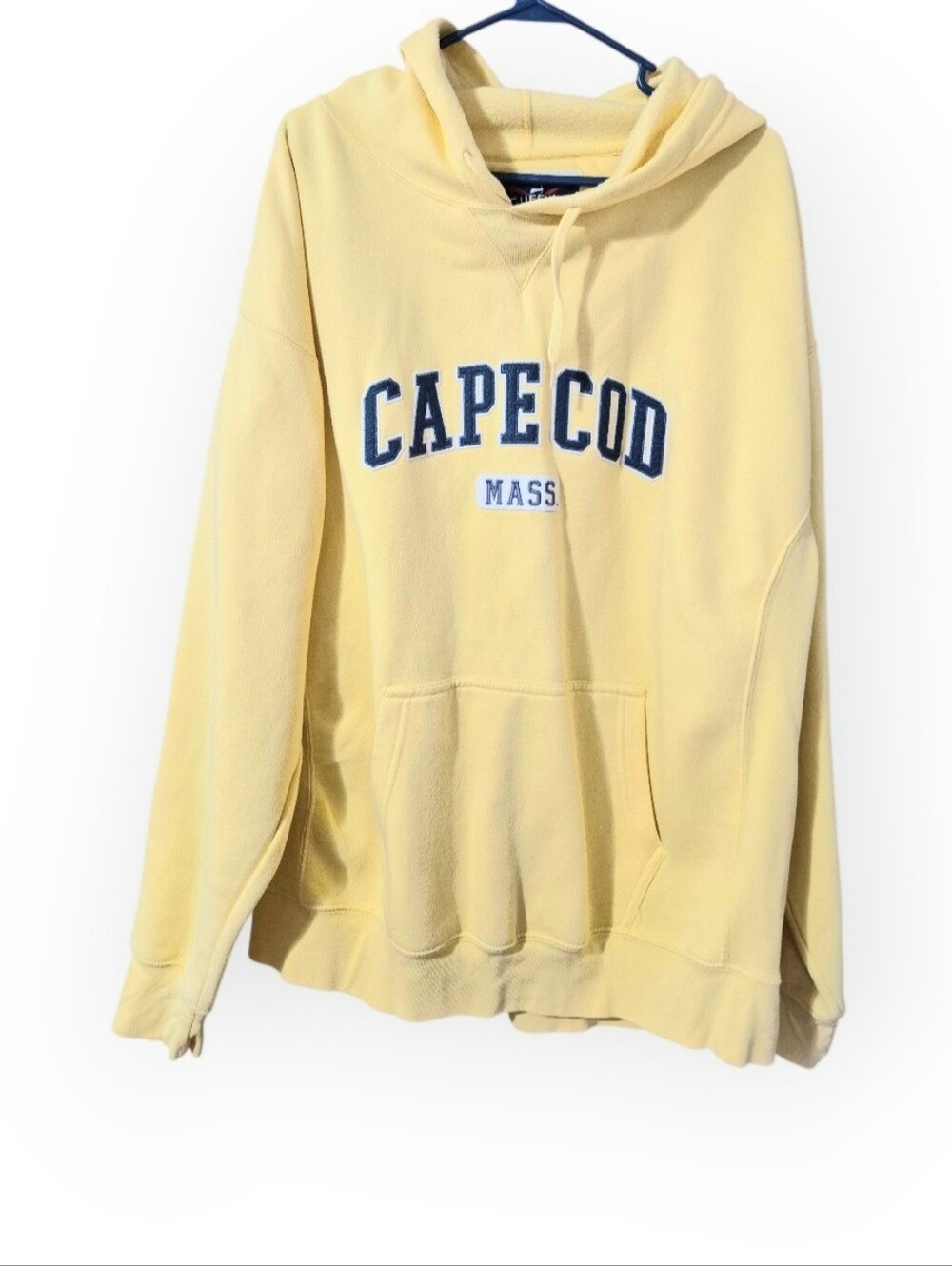 Cuffy's Cape Cod 'MASS' Hooded Sweatshirt - Pale Yellow
